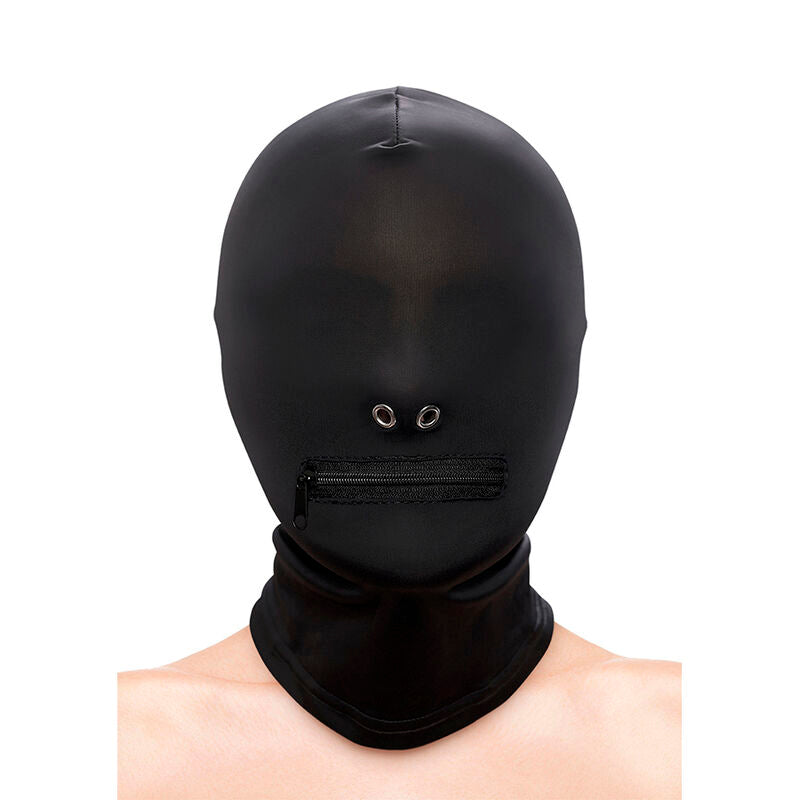 NS NOVELTIES - FETISH & FASHION CAPPUCCIO BOCCA CHIUSA CON CERNIERA NYLON NERO