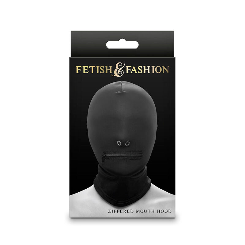 NS NOVELTIES - FETISH & FASHION CAPPUCCIO BOCCA CHIUSA CON CERNIERA NYLON NERO