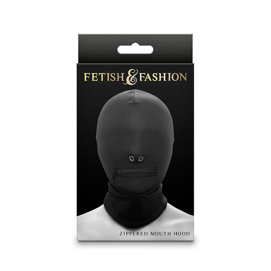 NS NOVELTIES - FETISH & FASHION CAPPUCCIO BOCCA CHIUSA CON CERNIERA NYLON NERO