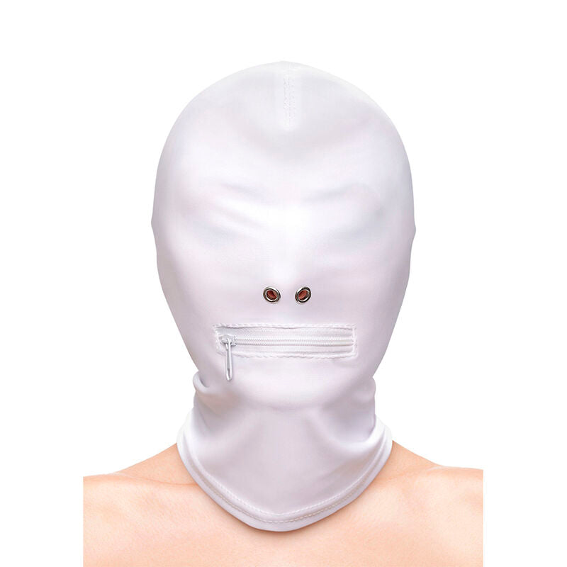 NS NOVELTIES - FETISH & FASHION CAPPUCCIO BOCCA CHIUSA CON CERNIERA NYLON BIANCO