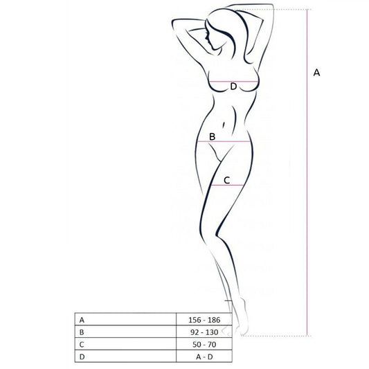 PASSION - DONNA BS055 BODYSTOCKING NERO TAGLIA UNICA